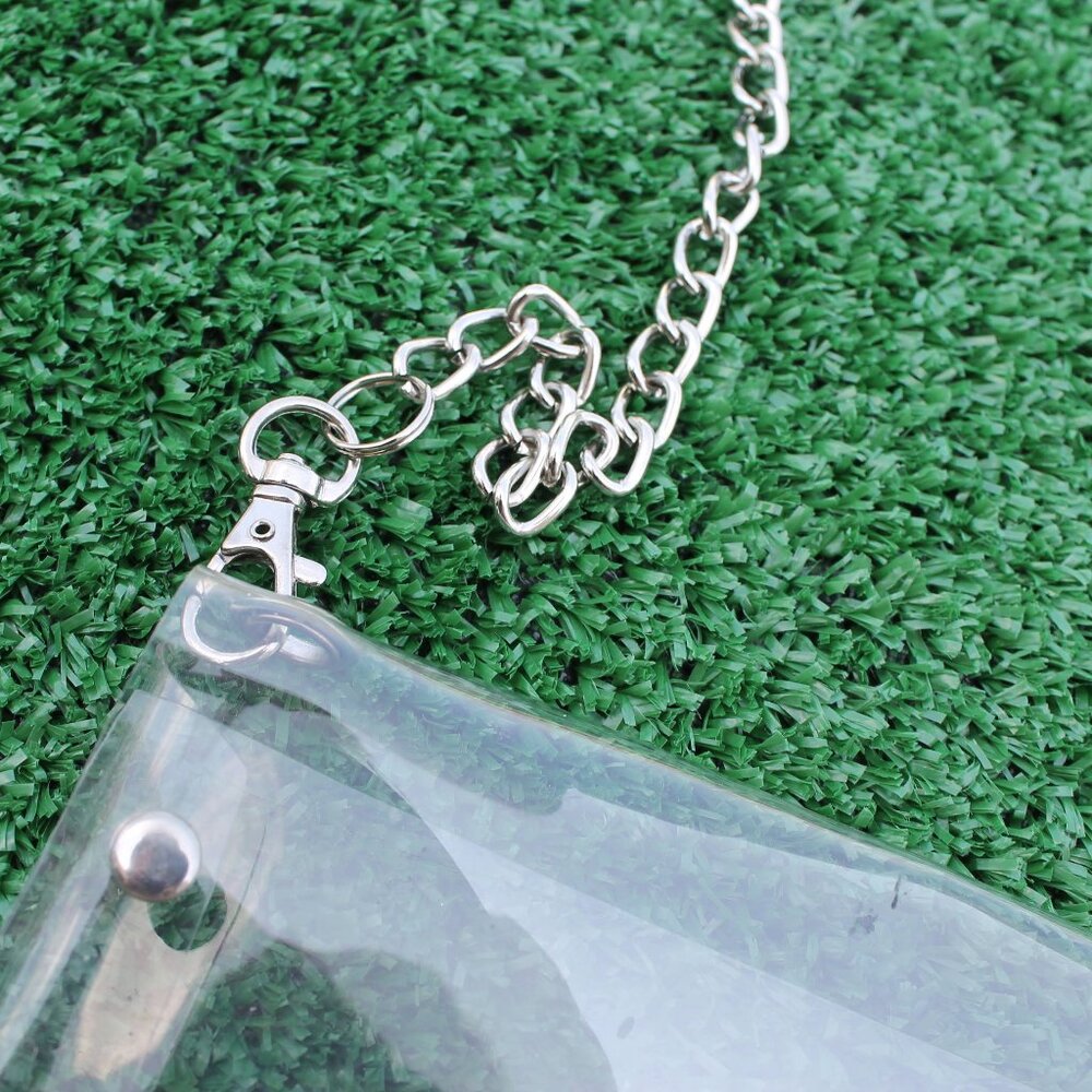 NFL Pittsburgh Steelers football clear envelope purse, chain strap - Picture 4 of 4